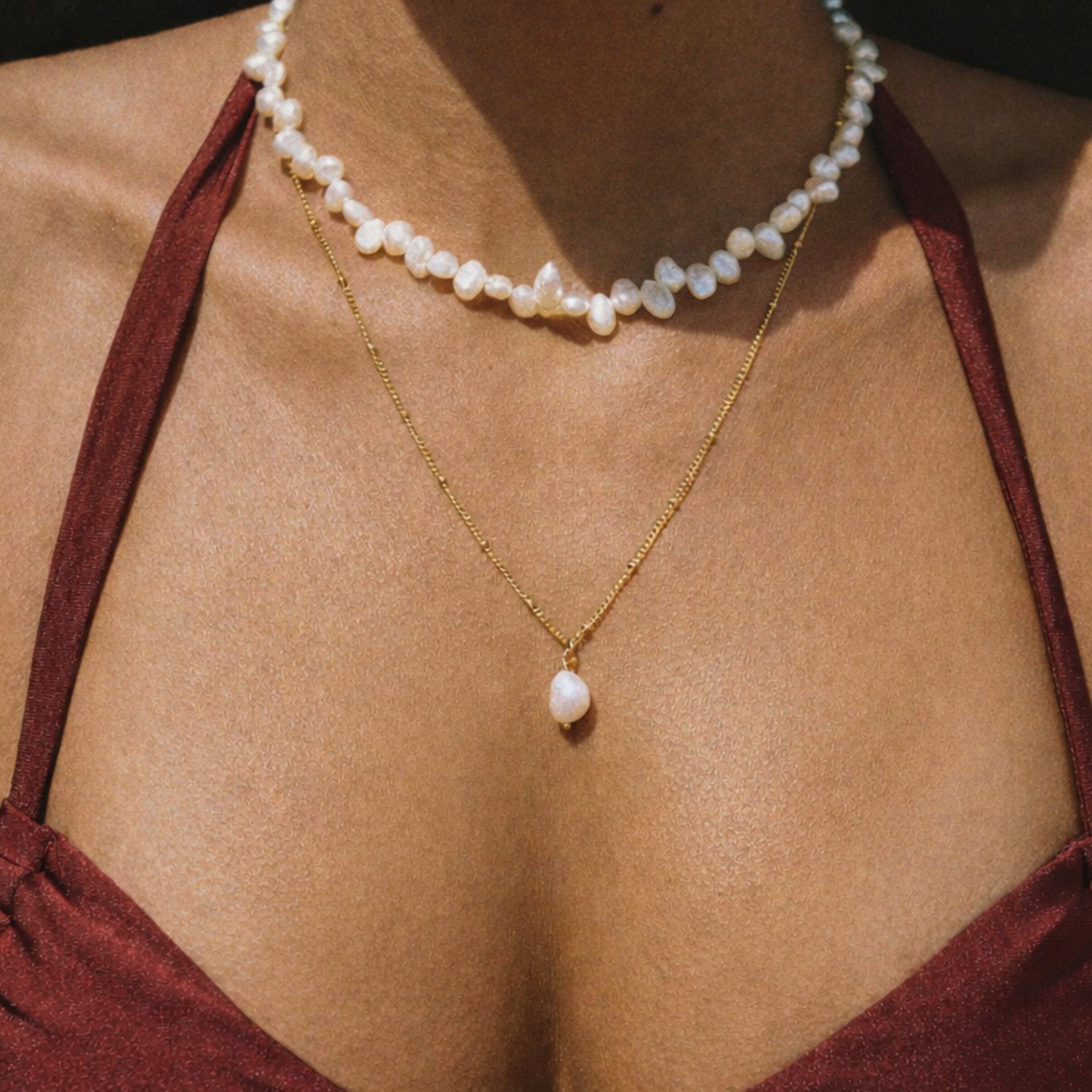 Pendentif en perles baroque
