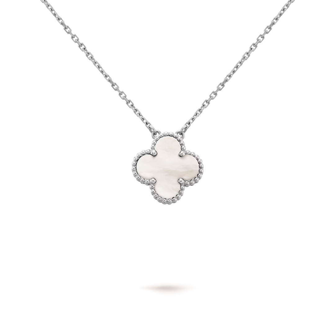 CLOVER | Blanc/Argent Collier