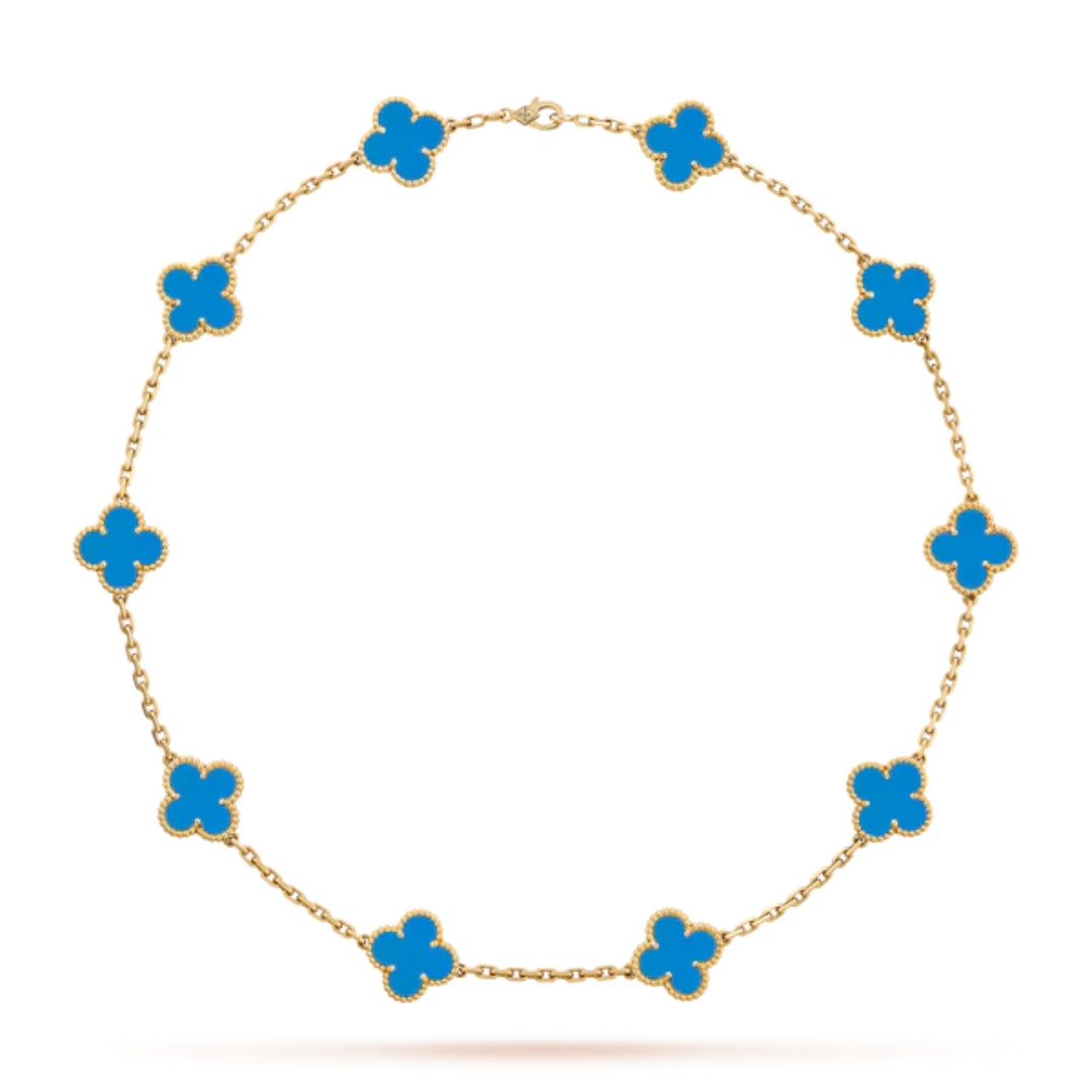 CLOVER | Collier 10 Motifs Bleu