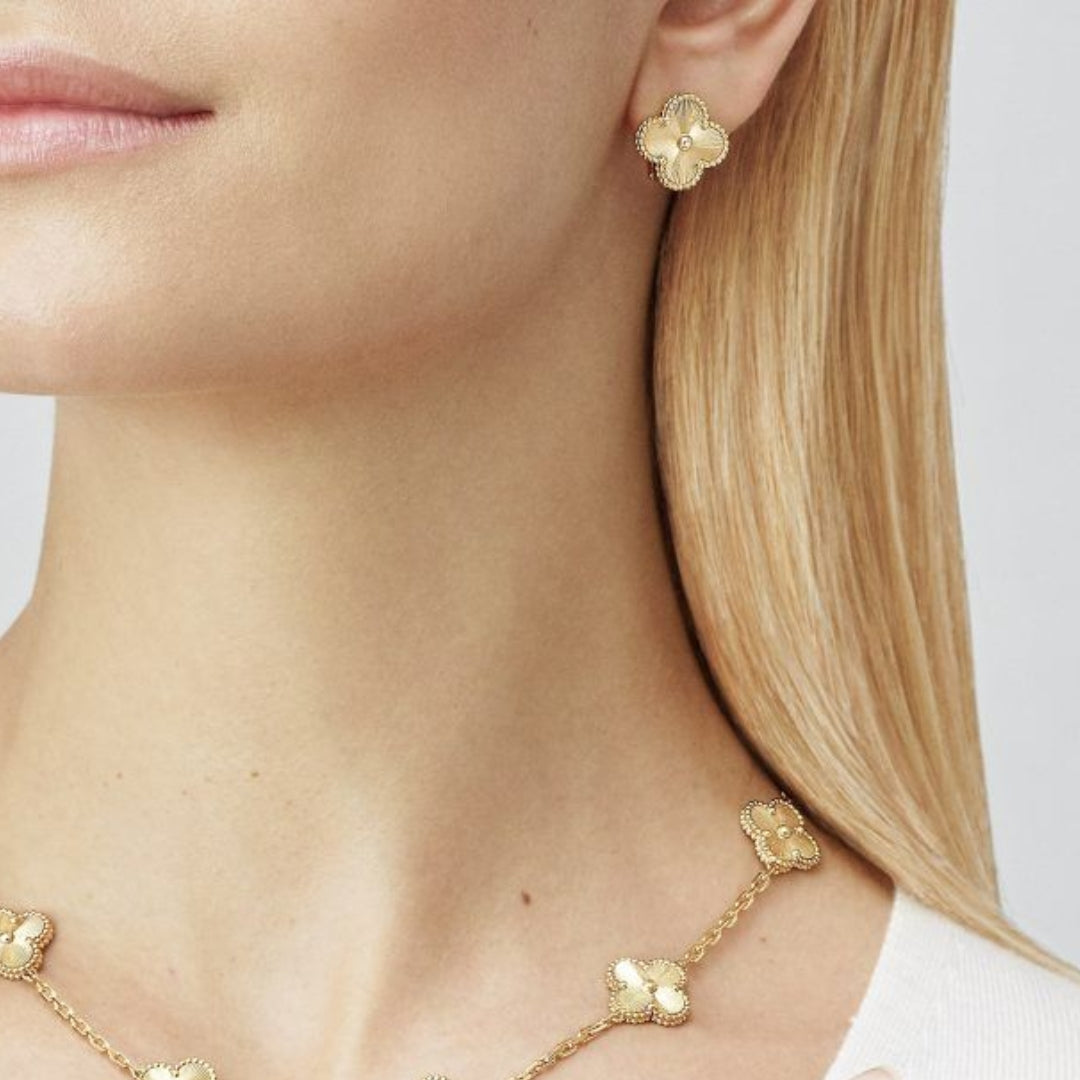 CLOVER | Boucles d'oreilles dorées