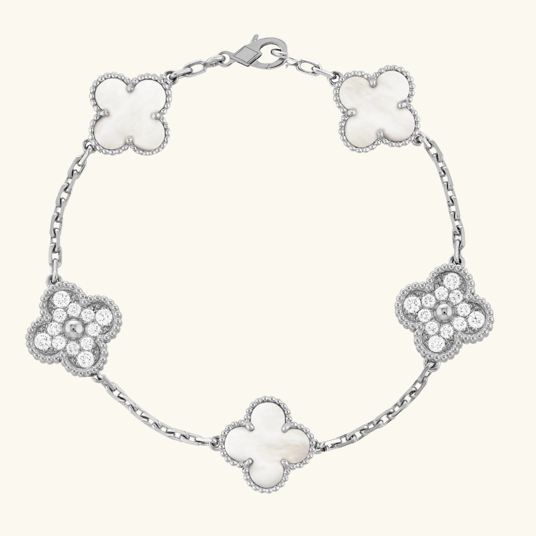 CLOVER | Bracelet Prestige Argent-Blanc