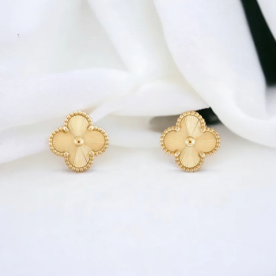 CLOVER | Boucles d'oreilles dorées