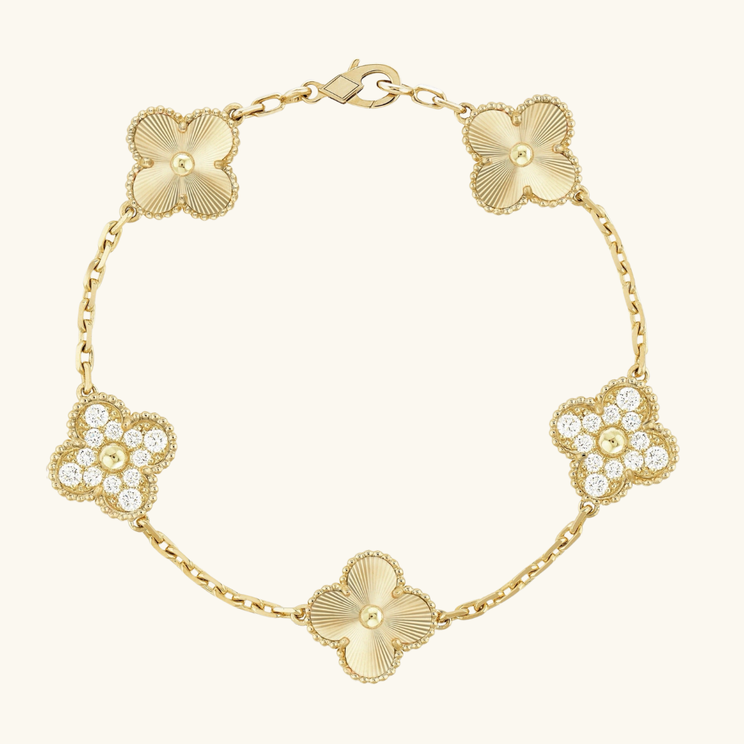 CLOVER | Montre-bracelet Prestige Guilloché Dorée