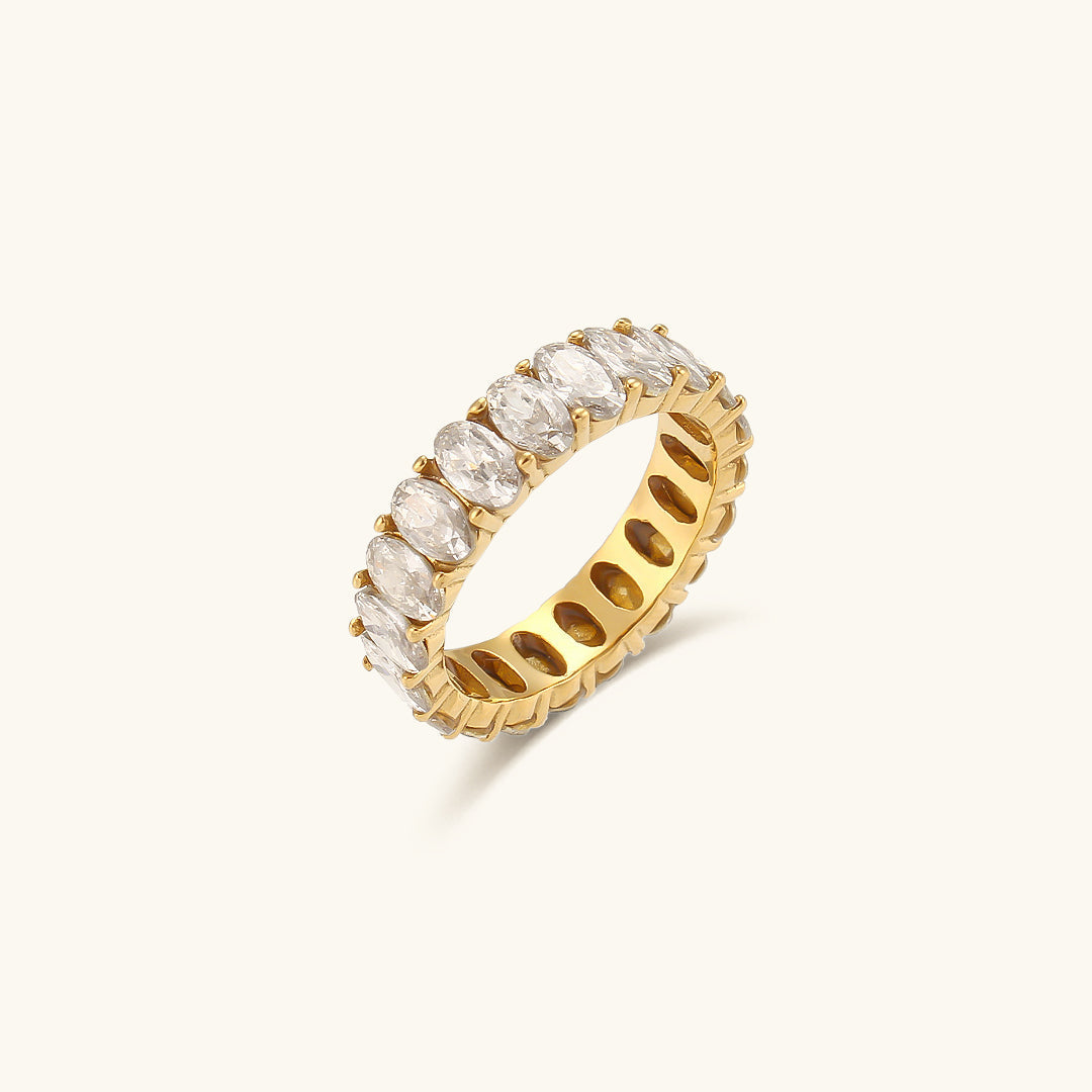 Bague en Or avec Simulants de Diamant Antoinette