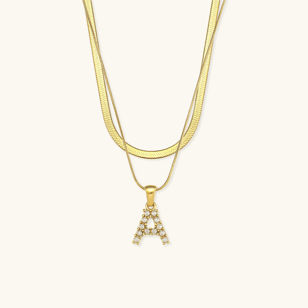 Collier avec lettres initiales Fiona Schicht-Gold