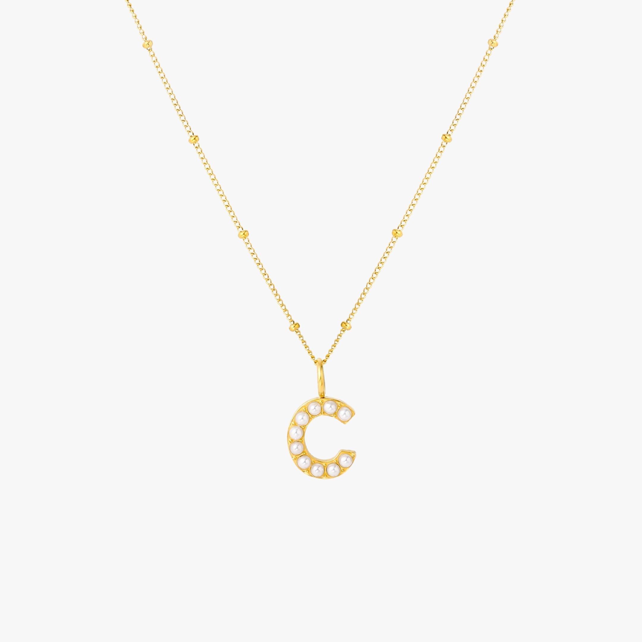 Collier avec initiales en perles