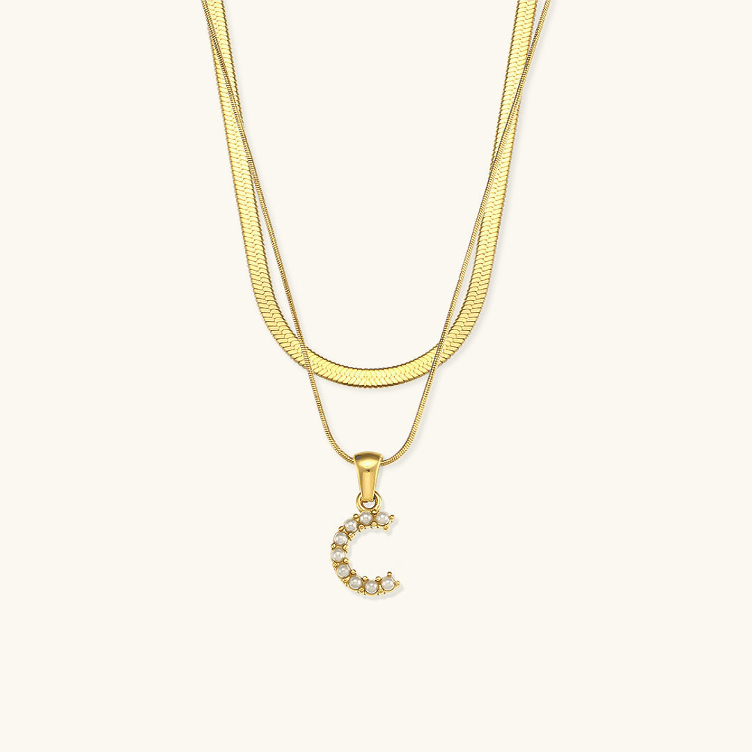 Collier avec lettres initiales Fiona Schicht-Gold