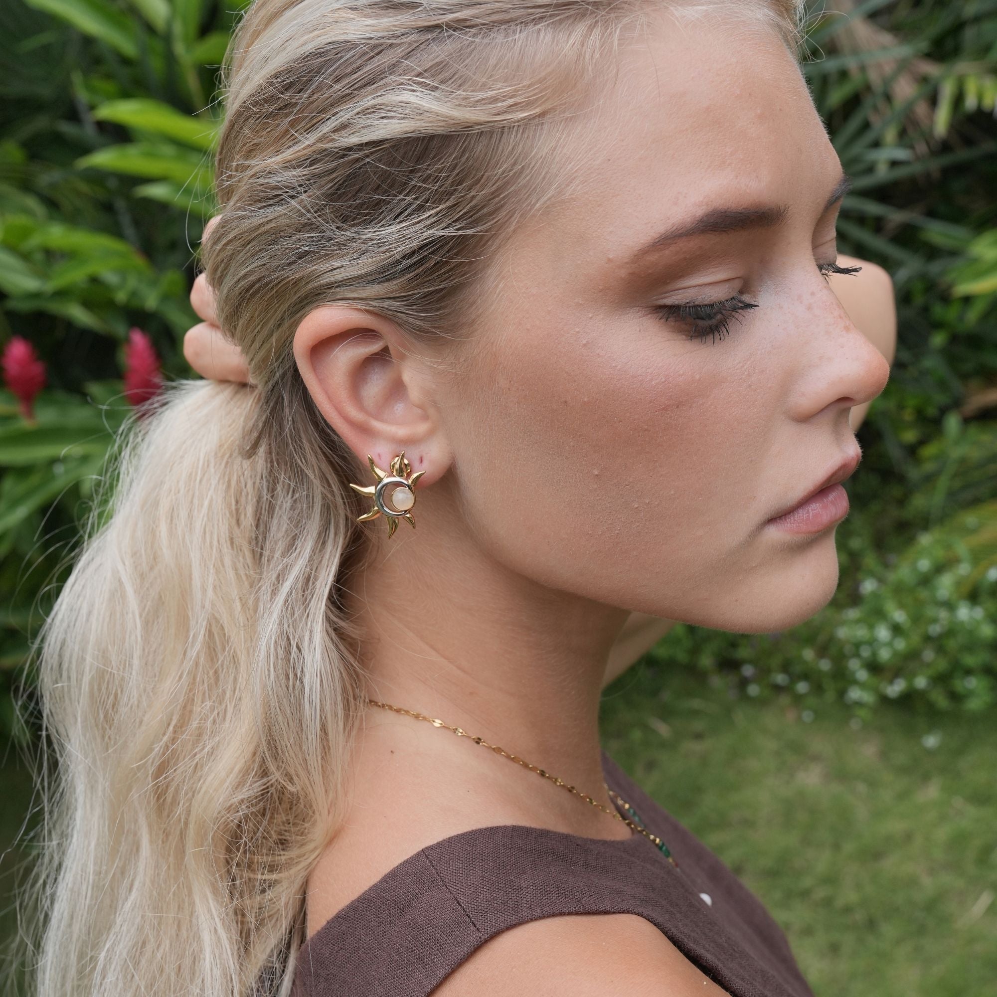 Boucles d'oreilles Scarlett Solstice en Or 18K & Argent Sterling