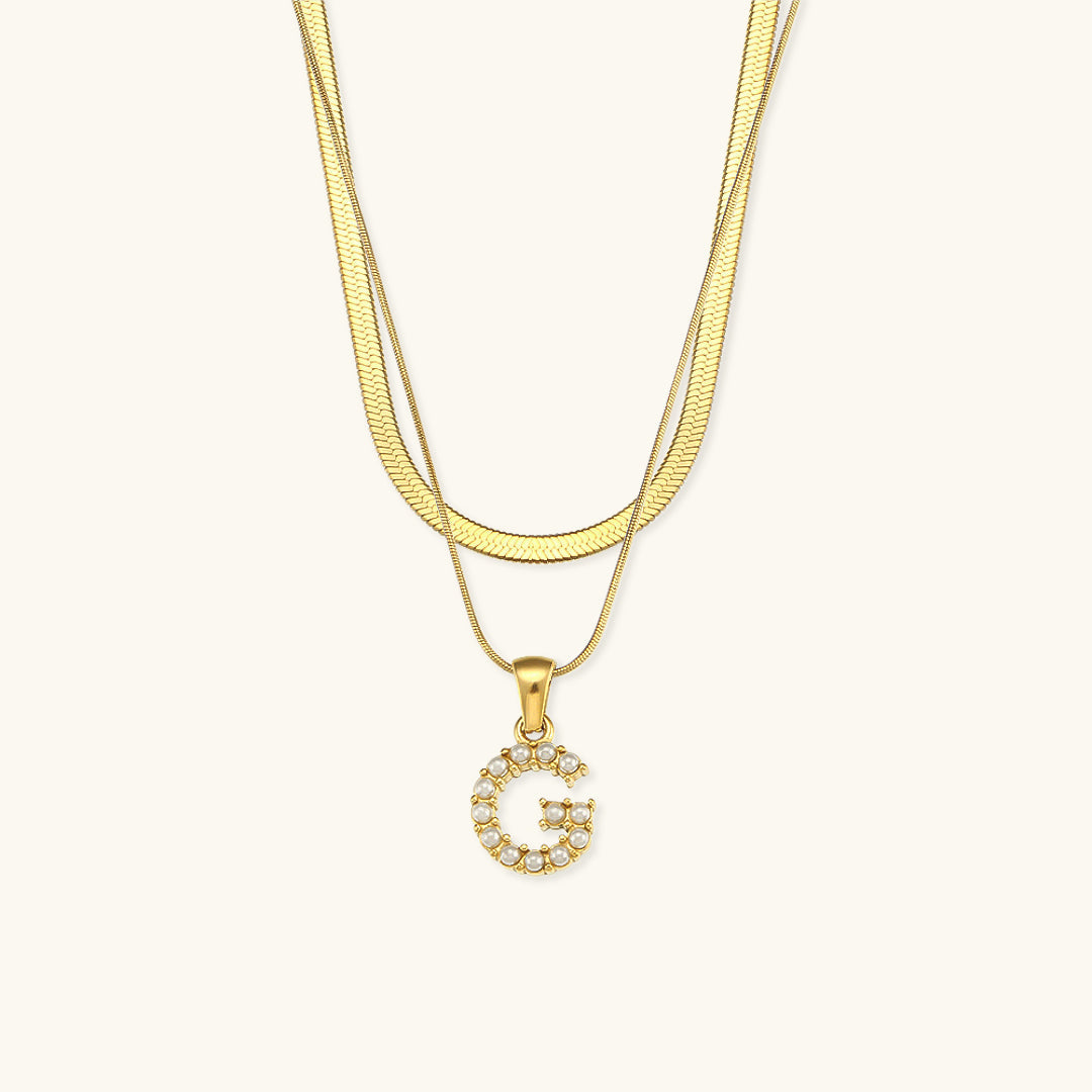 Collier avec lettres initiales Fiona Schicht-Gold