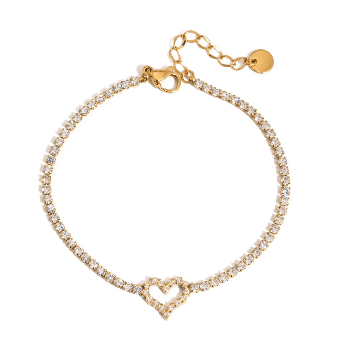 Bracelet Pavé Heartelle | Or 18K