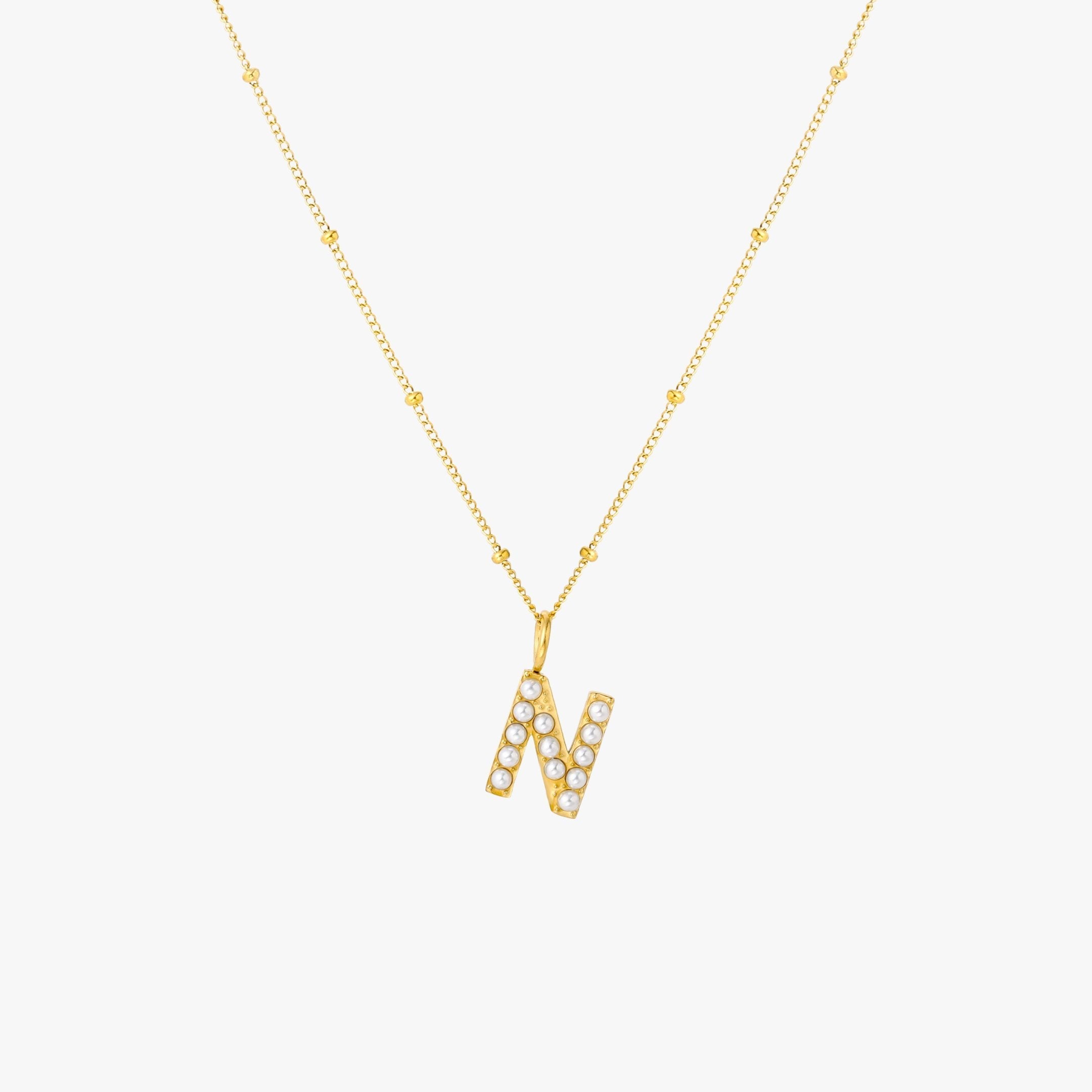 Collier avec initiales en perles