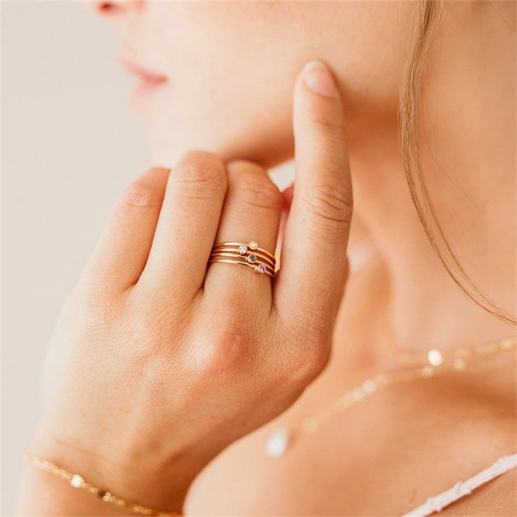 Bague Empilable en Pierre de Naissance Amelia