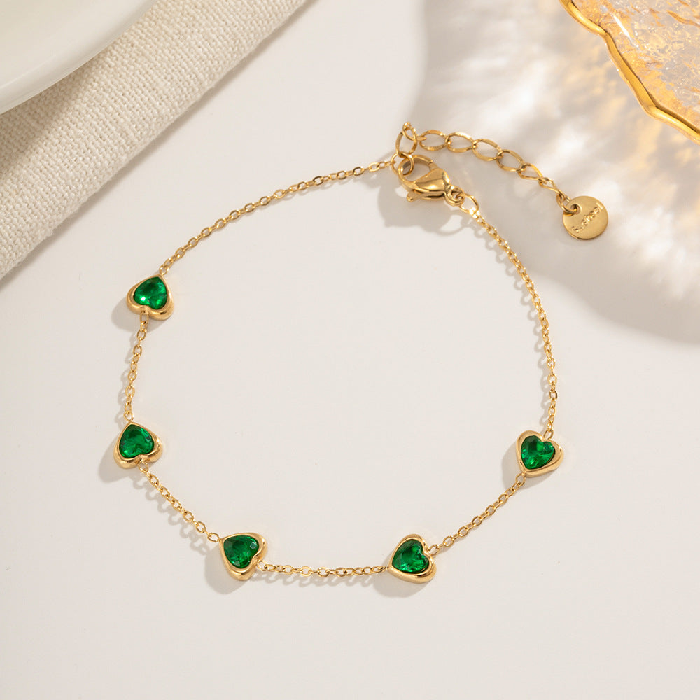 Bracelet en cœur vert Francia