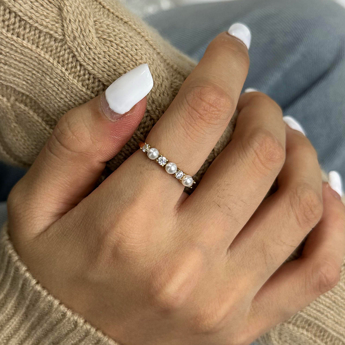 Bague en Perles de Diamant Keisha