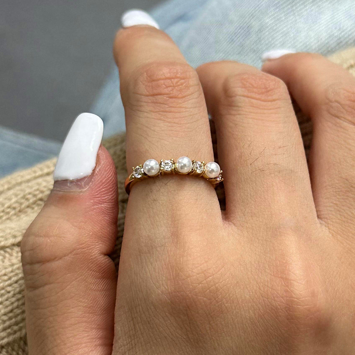 Bague en Perles de Diamant Keisha