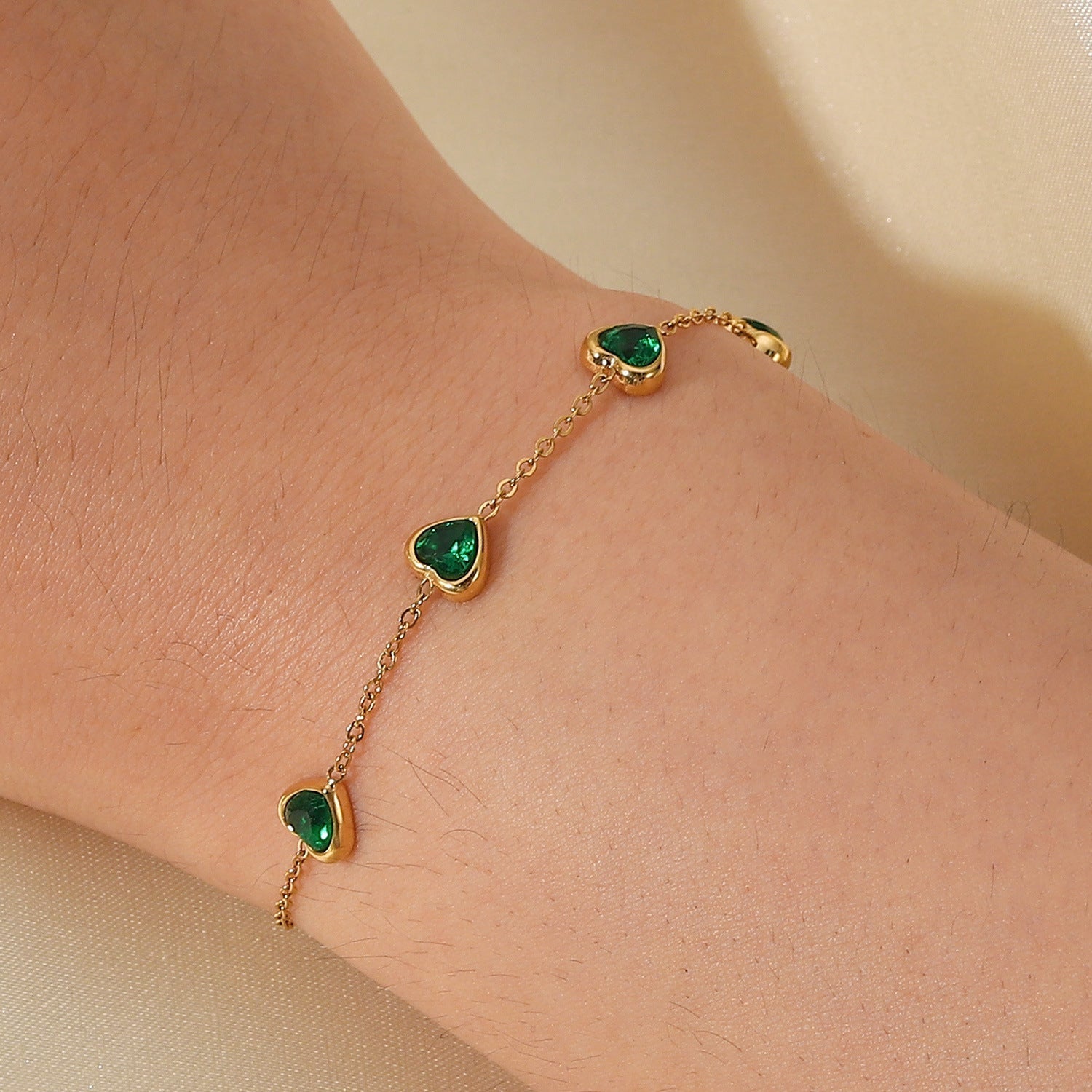 Bracelet en cœur vert Francia