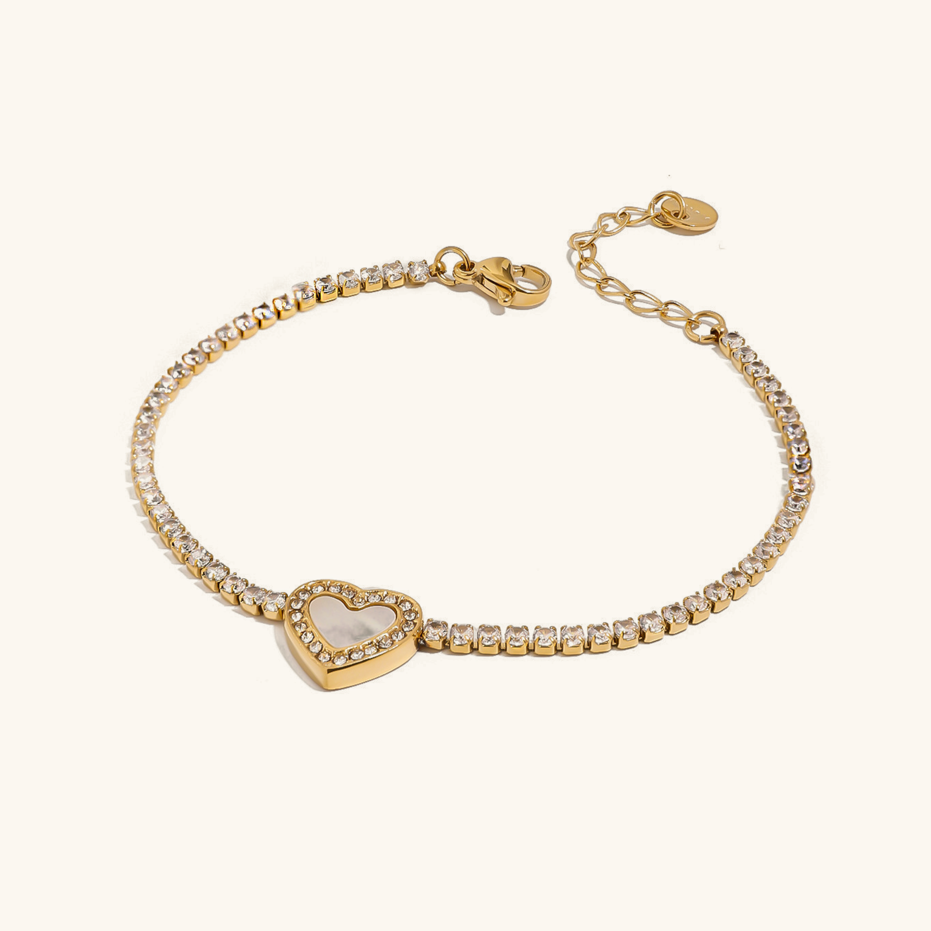 Bracelet de tennis cœur en diamant Cameron
