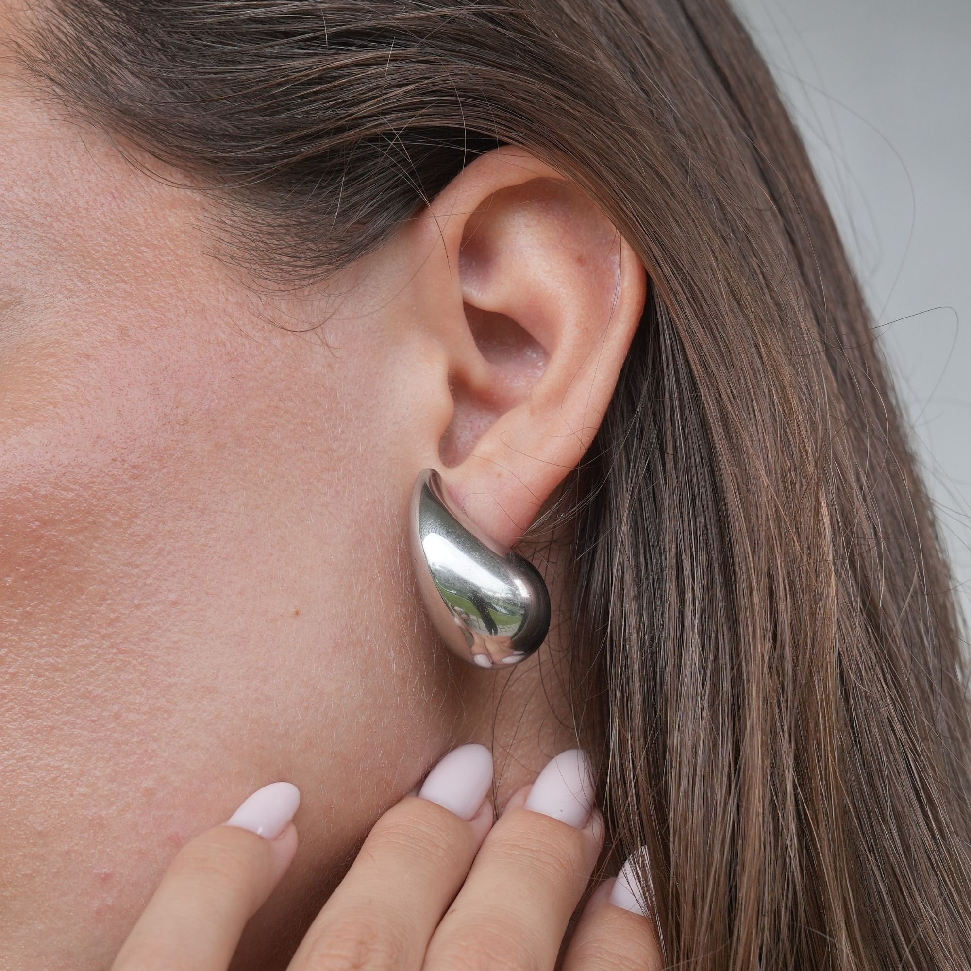 Boucles d'oreilles Eliza Goutte | Acier inoxydable poli