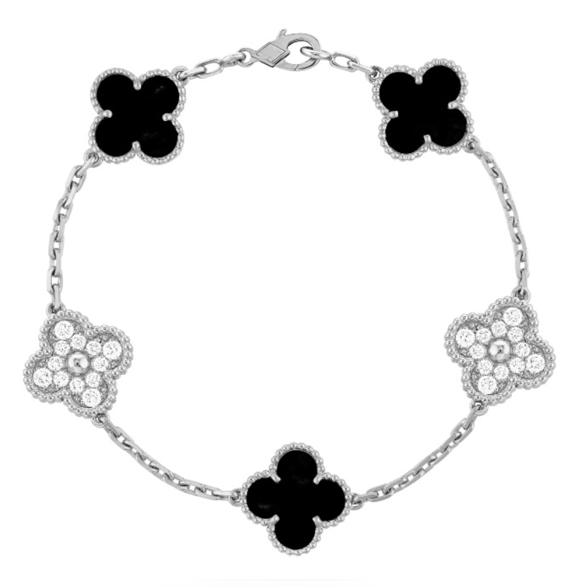 CLOVER | Bracelet Prestige Noir/Argent