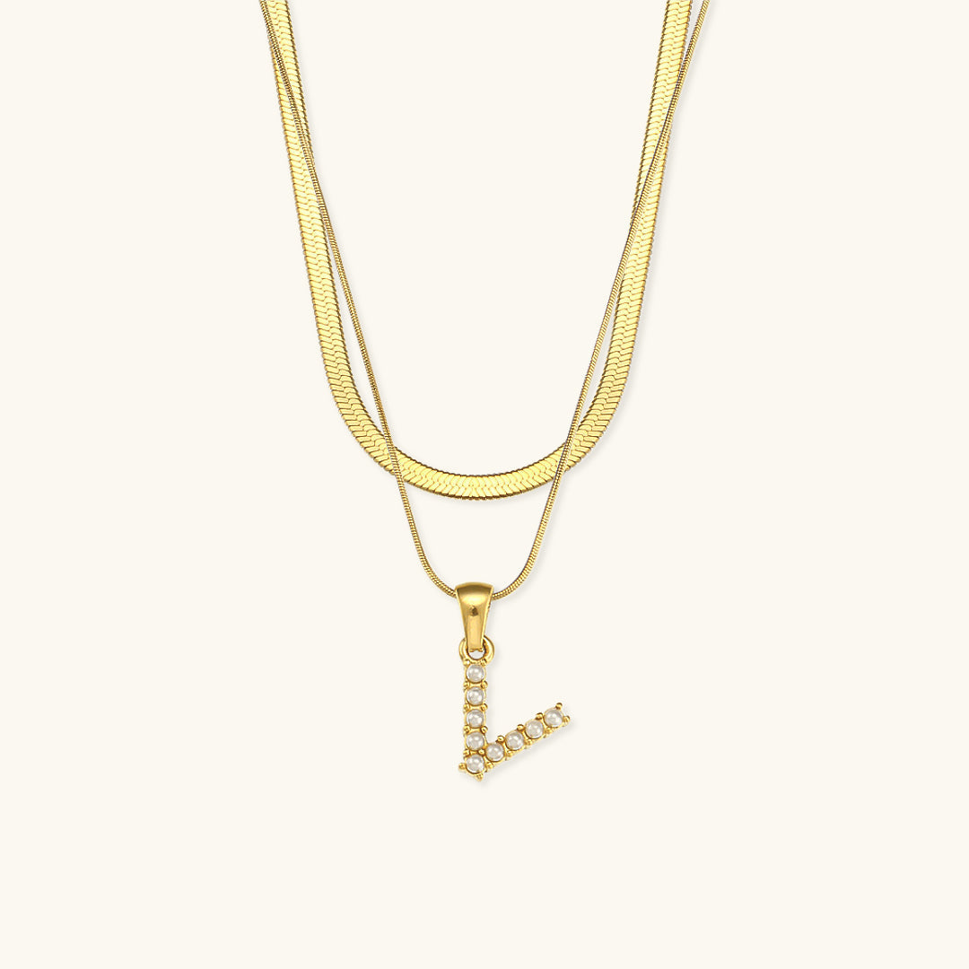 Collier avec lettres initiales Fiona Schicht-Gold