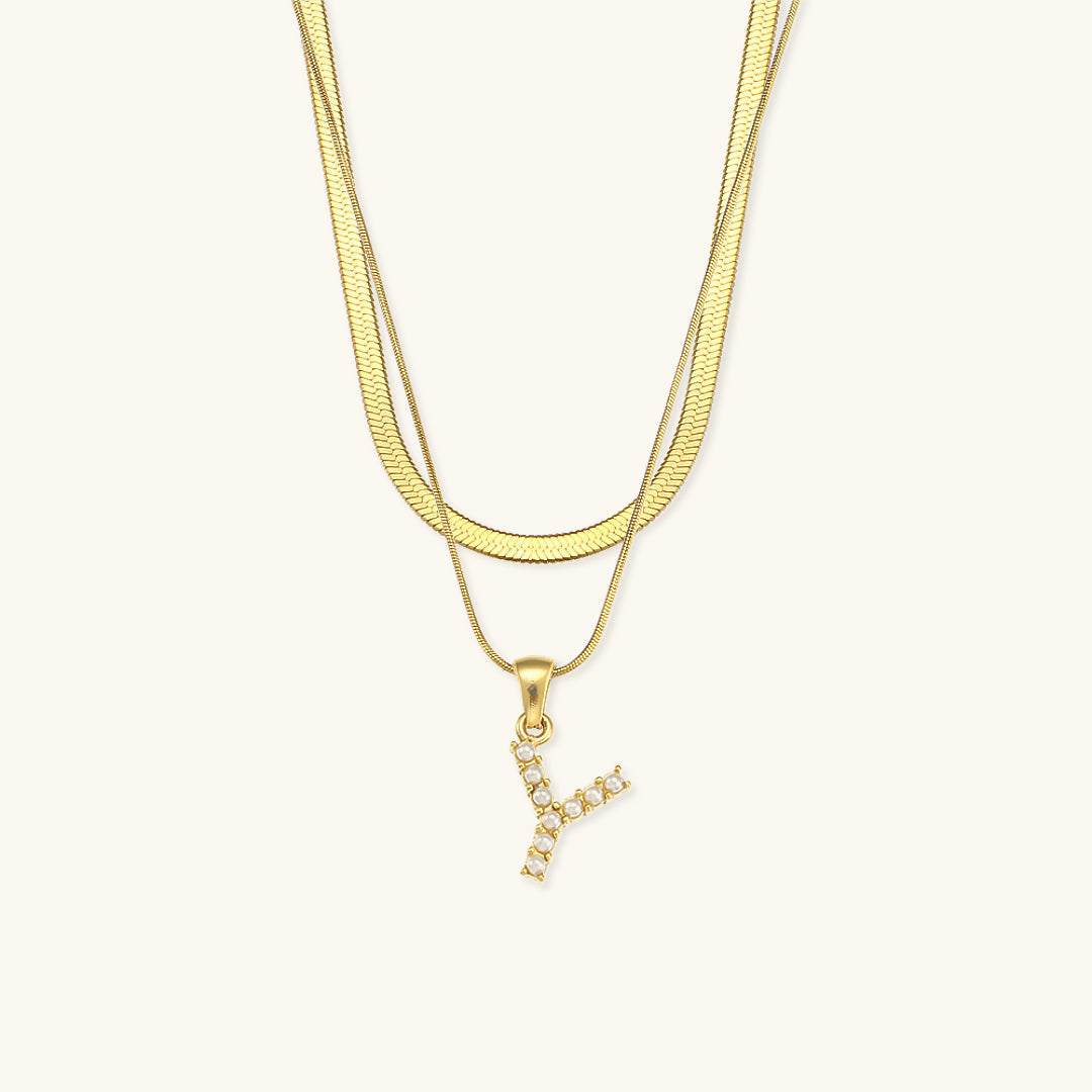 Collier avec lettres initiales Fiona Schicht-Gold
