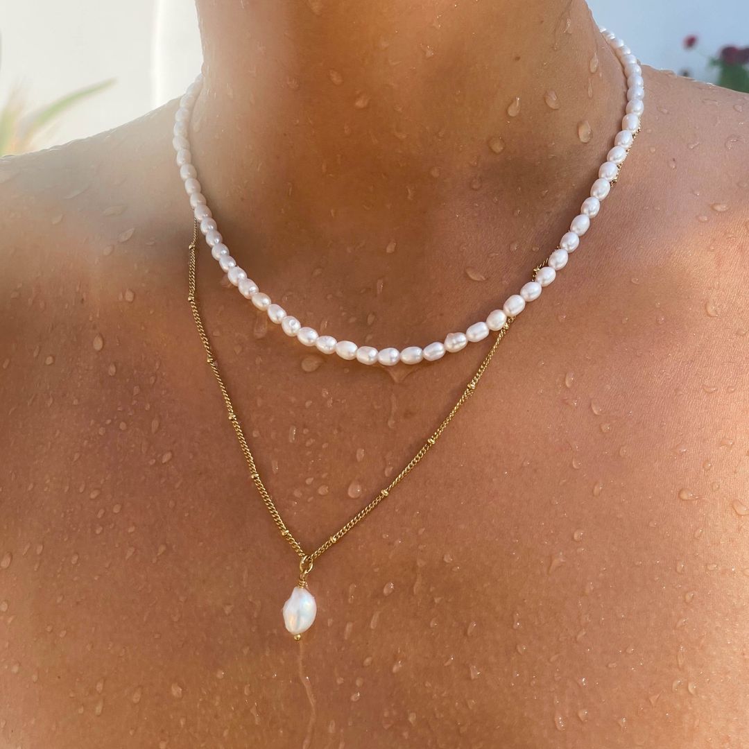 Pendentif en perles baroque