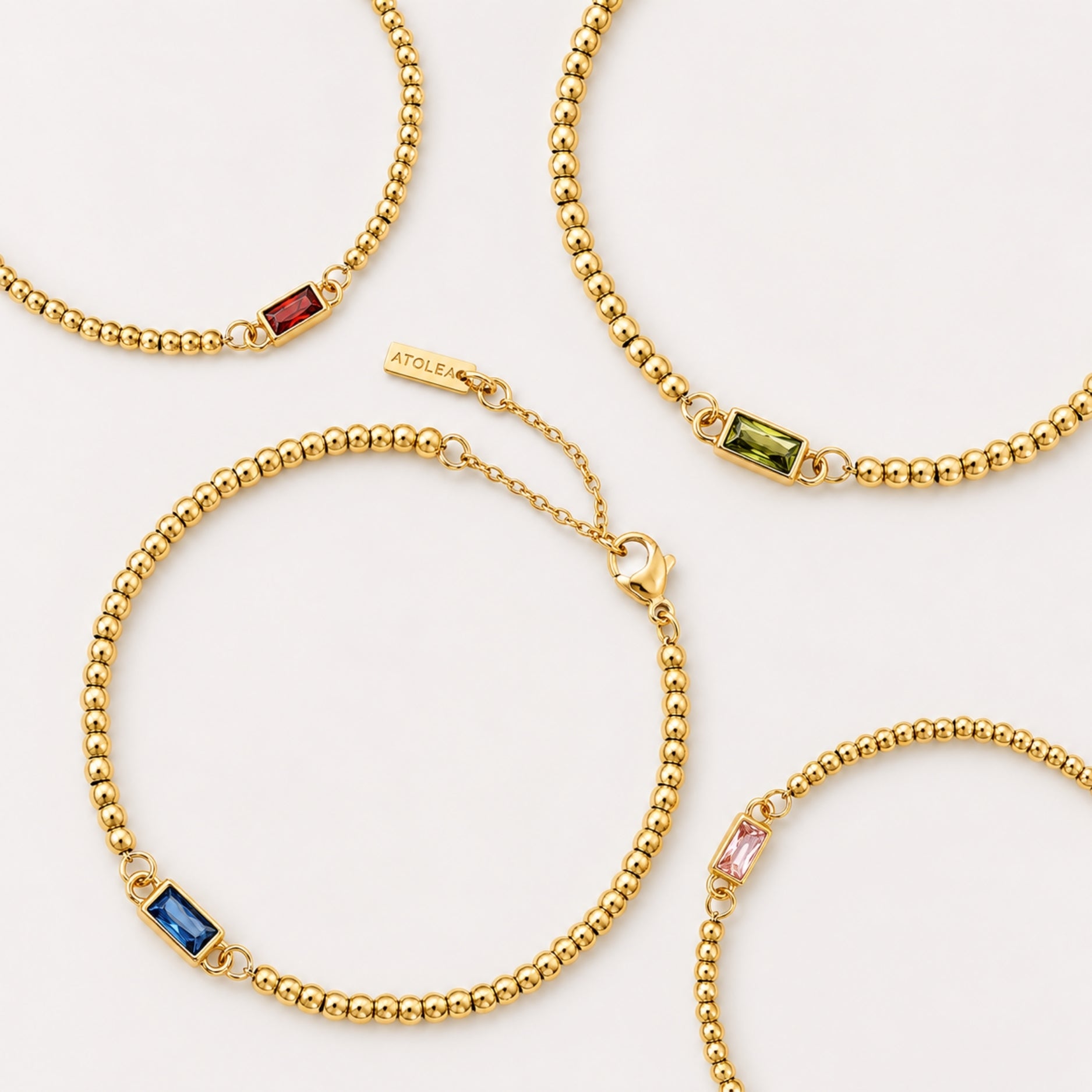Bracelet en perles avec pierre de naissance