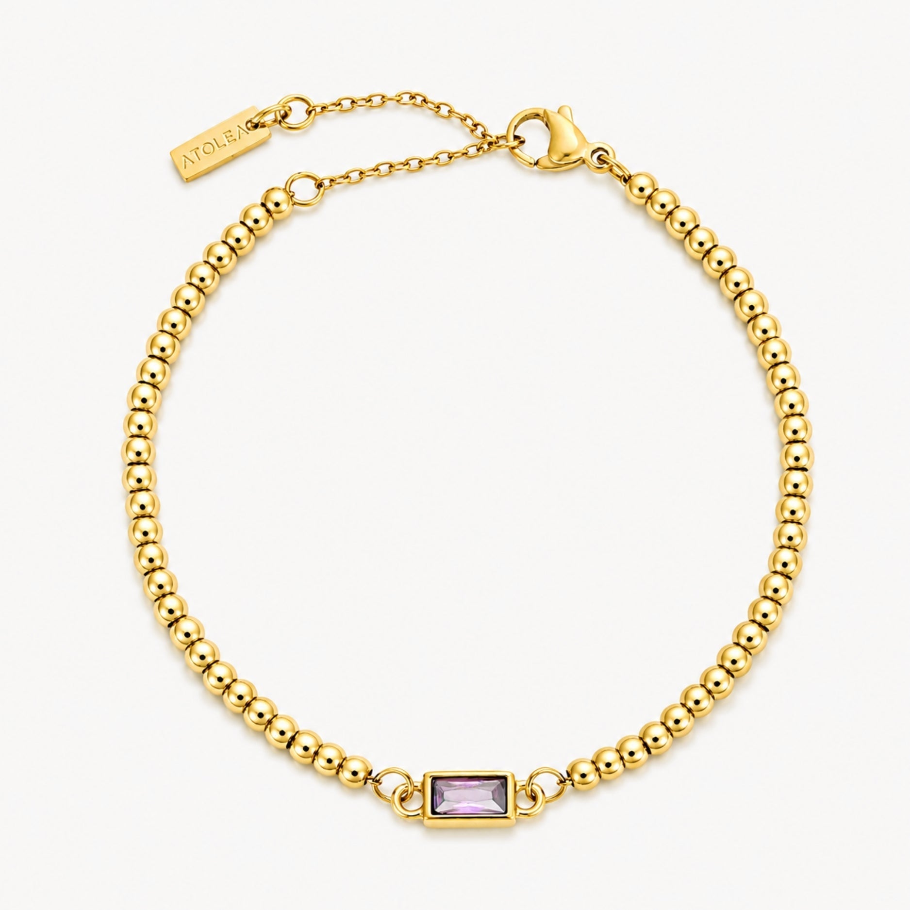 Bracelet en perles avec pierre de naissance