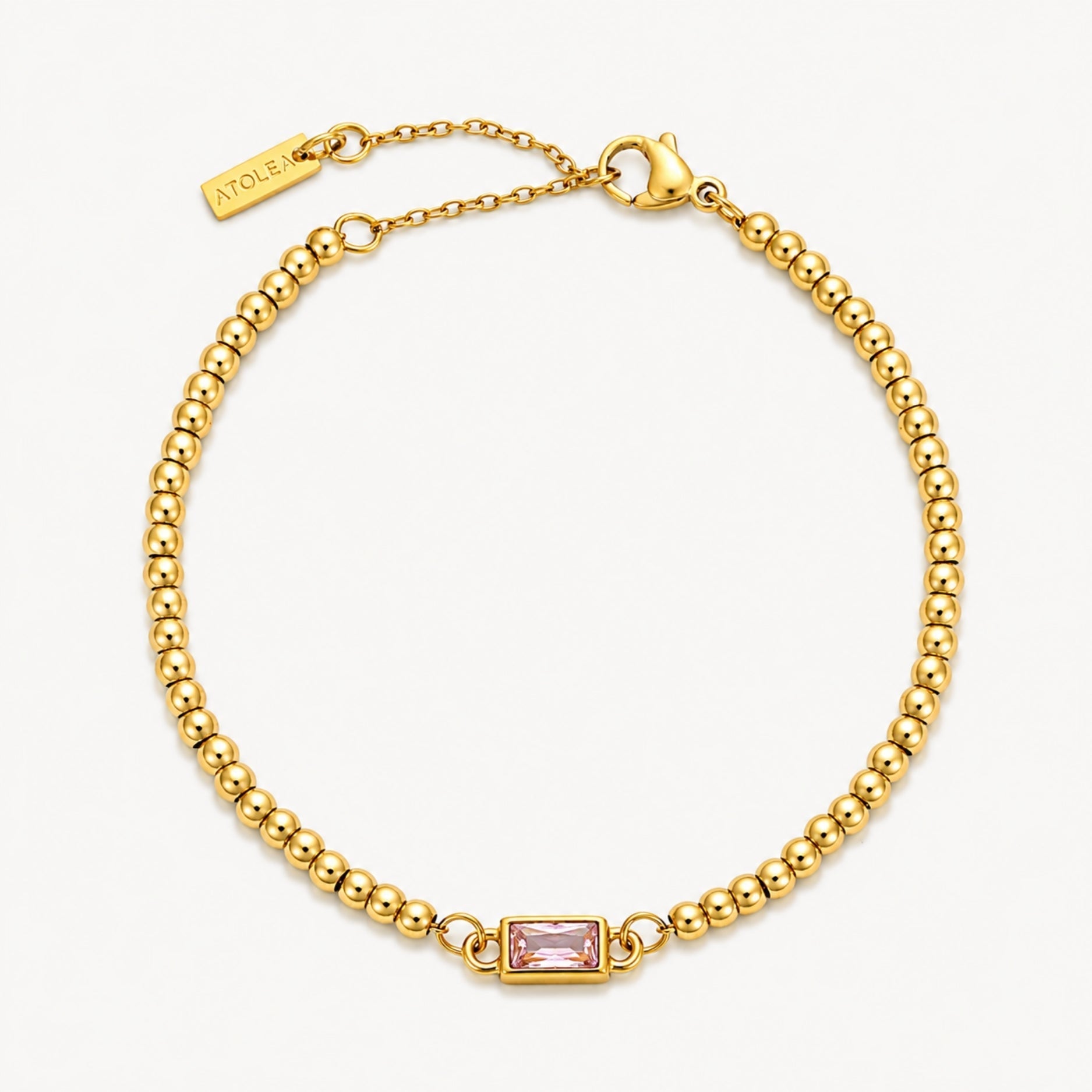 Bracelet en perles avec pierre de naissance