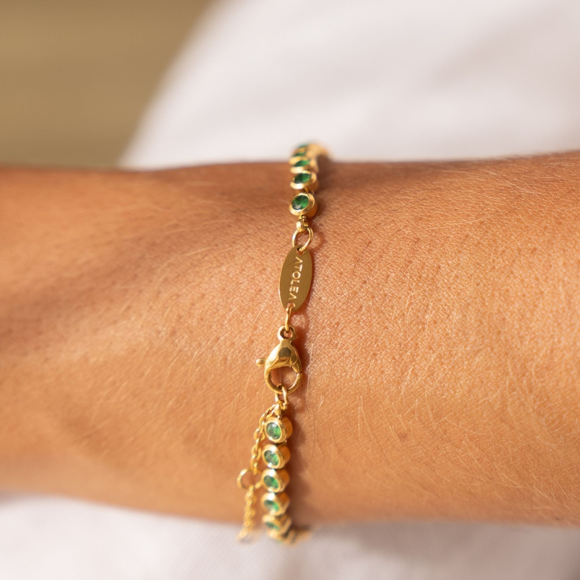 Bracelet de tennis vert