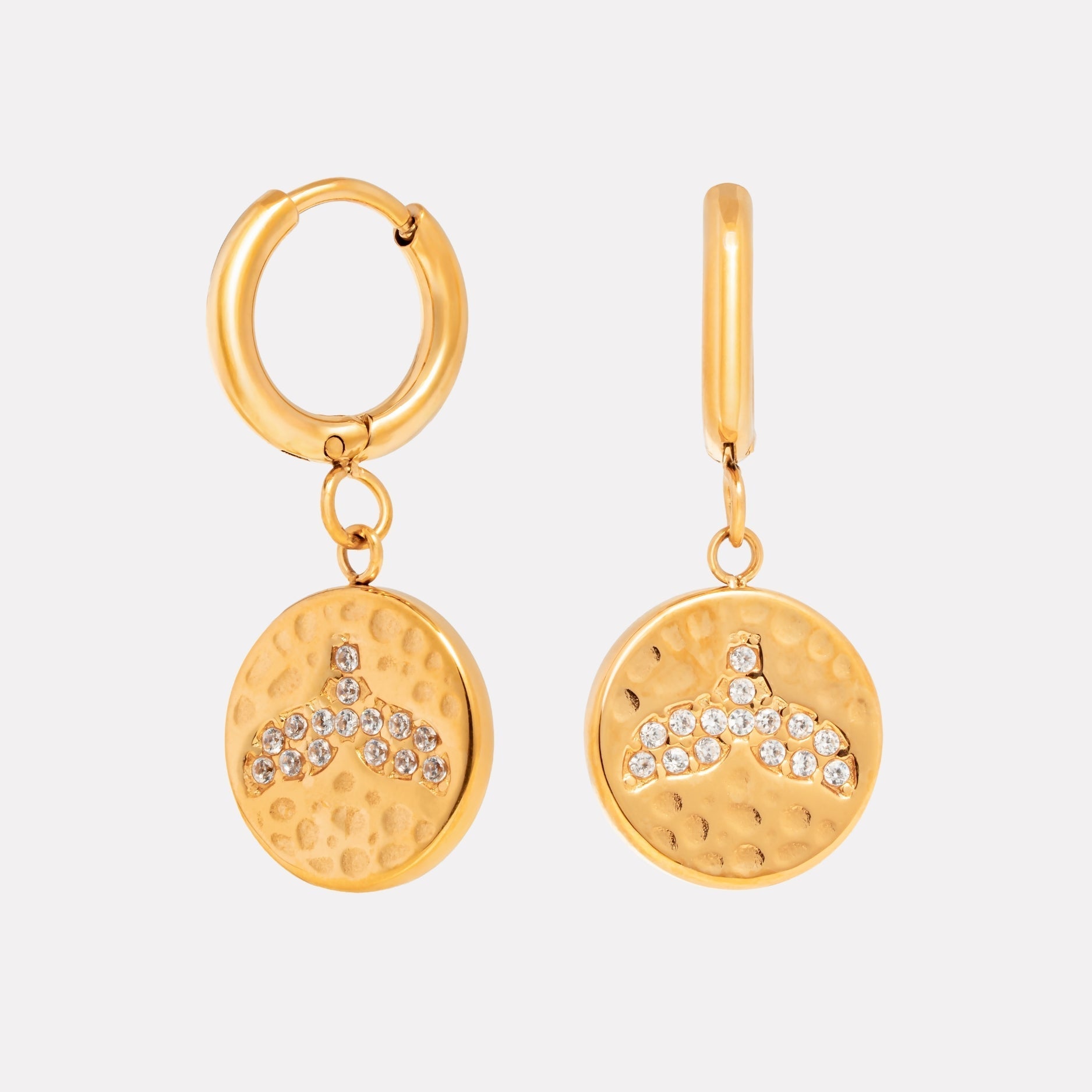 Boucles d'oreilles en forme de nageoire de baleine