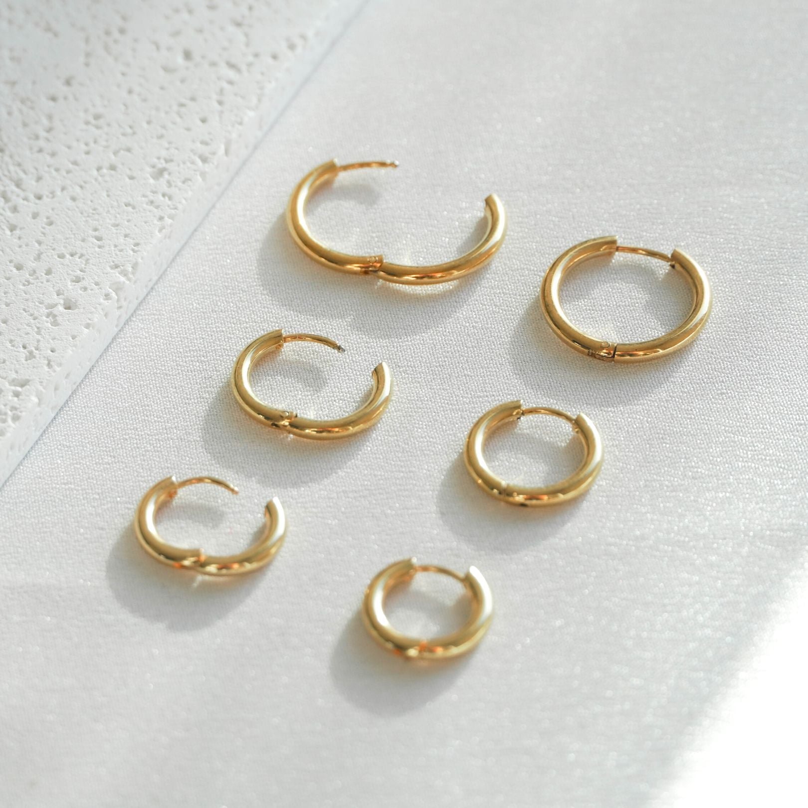 Ensemble de Boucles d'Oreilles Créoles Triples