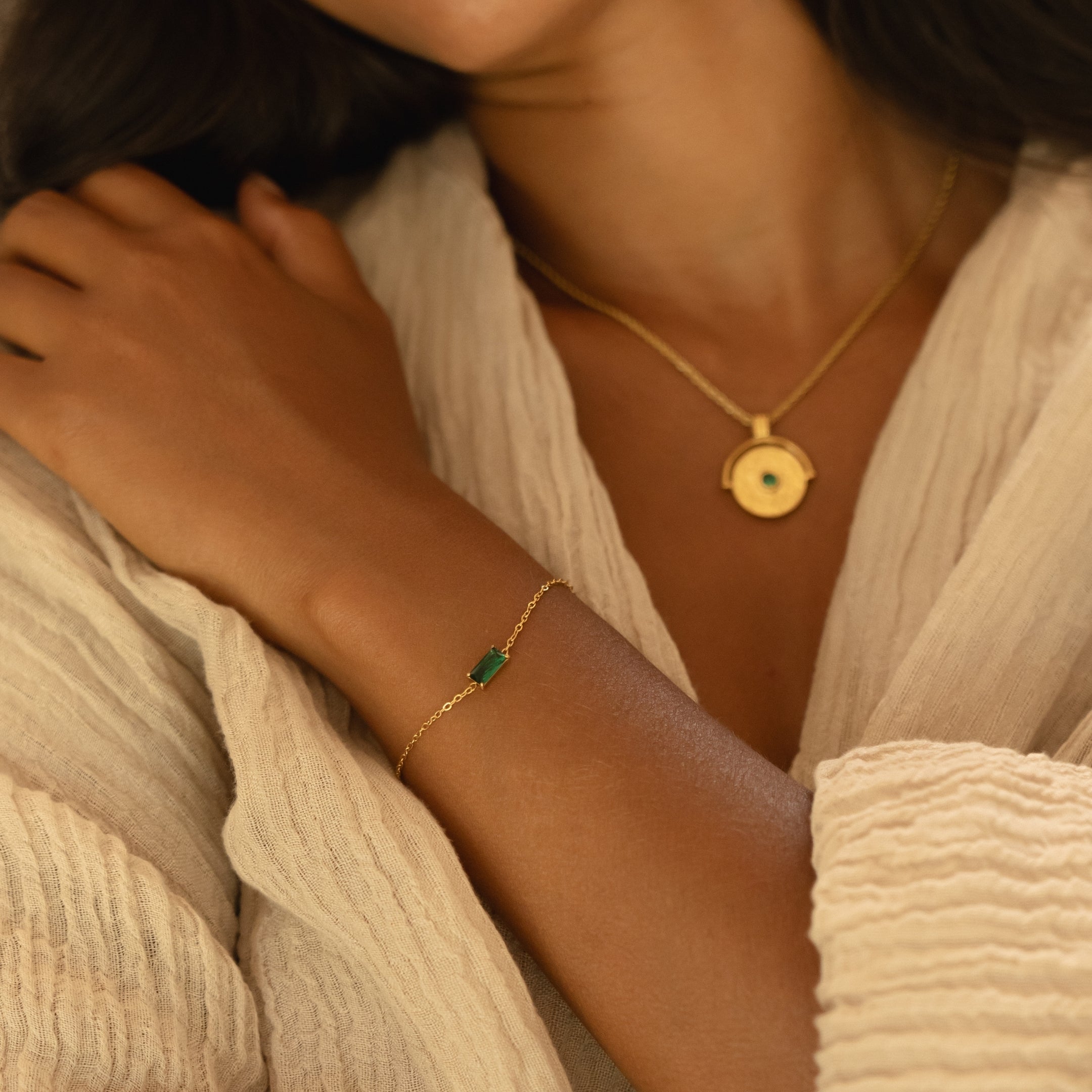 Bracelet en émeraude