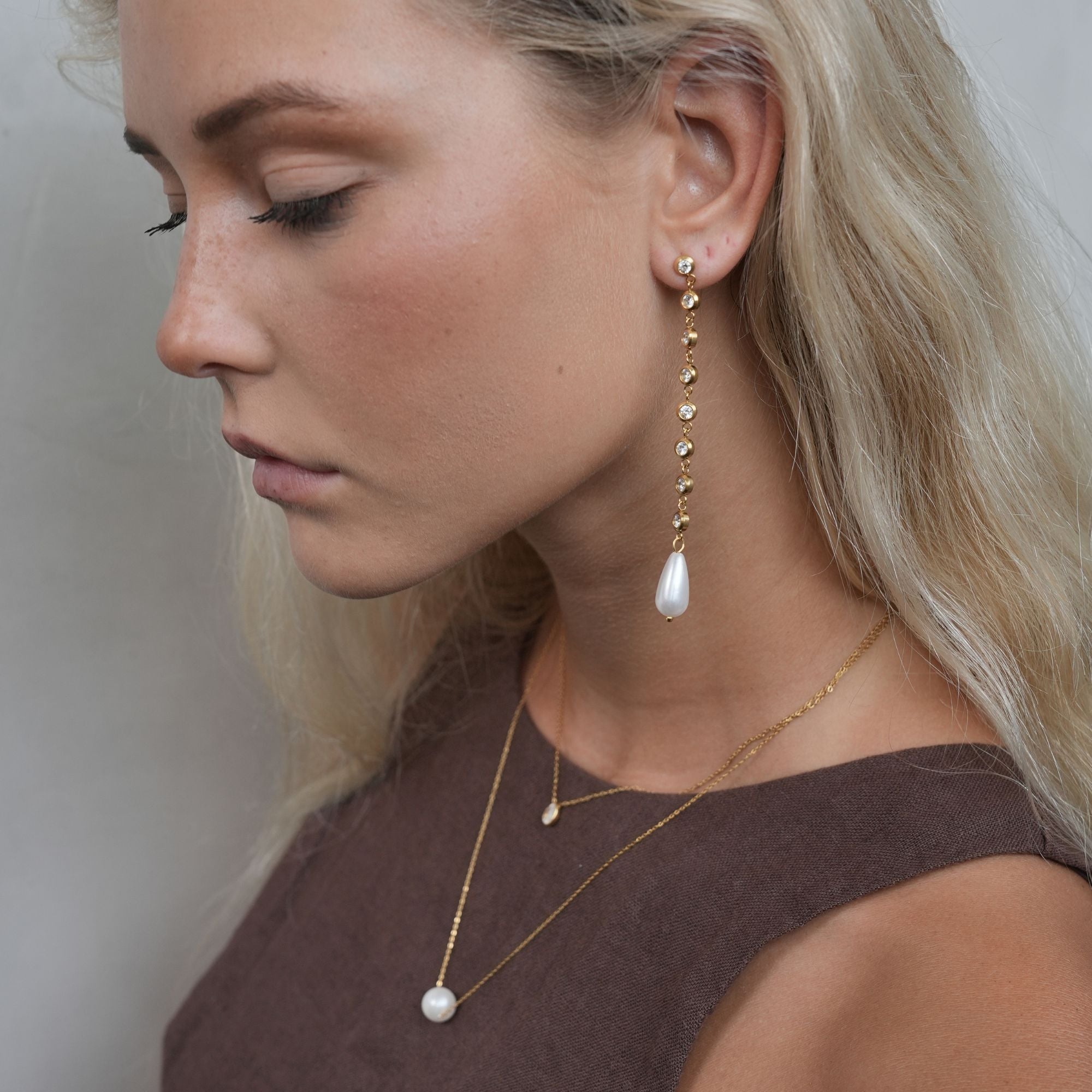Boucles d'oreilles goutte Althena | Or 18K