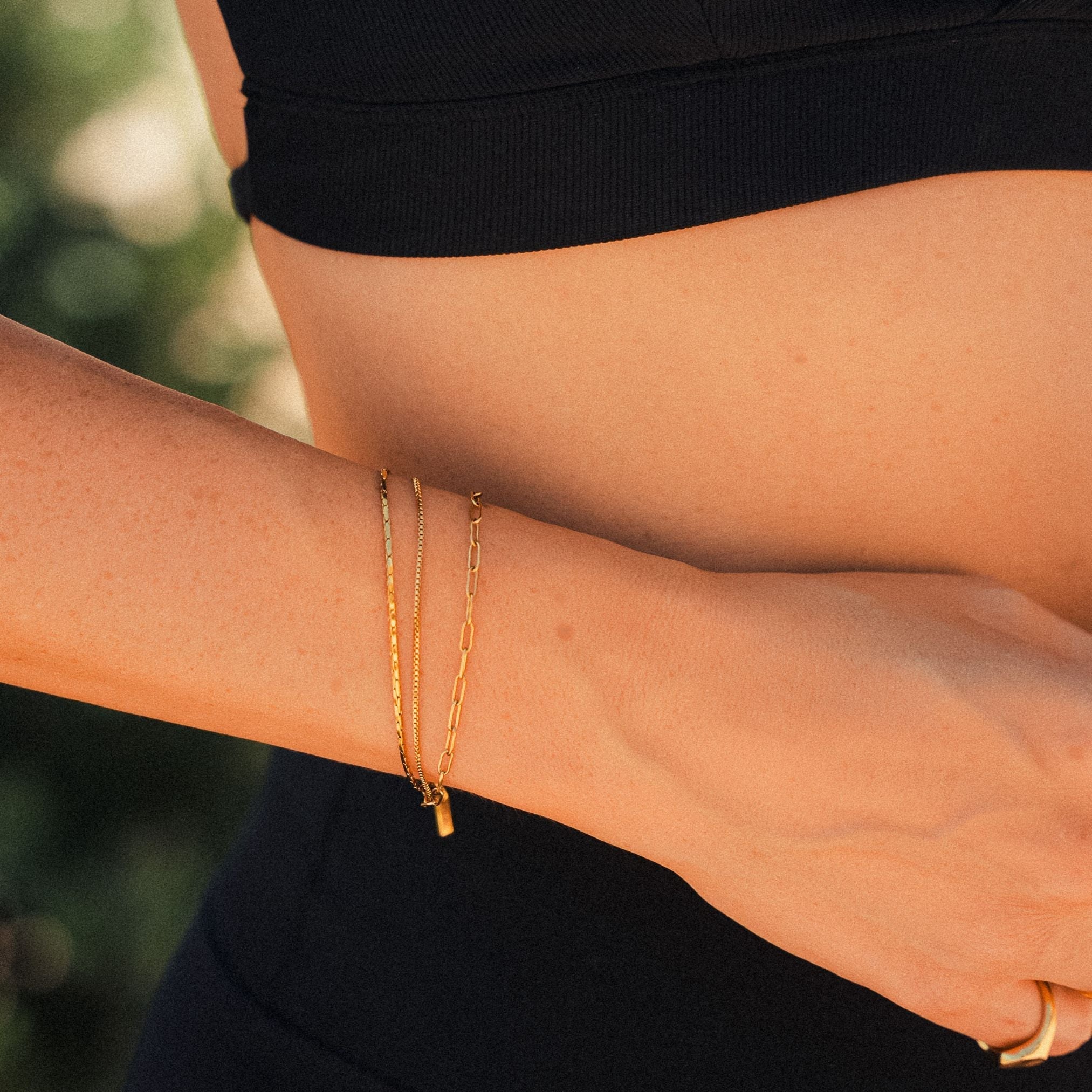Bracelet à couches dorées
