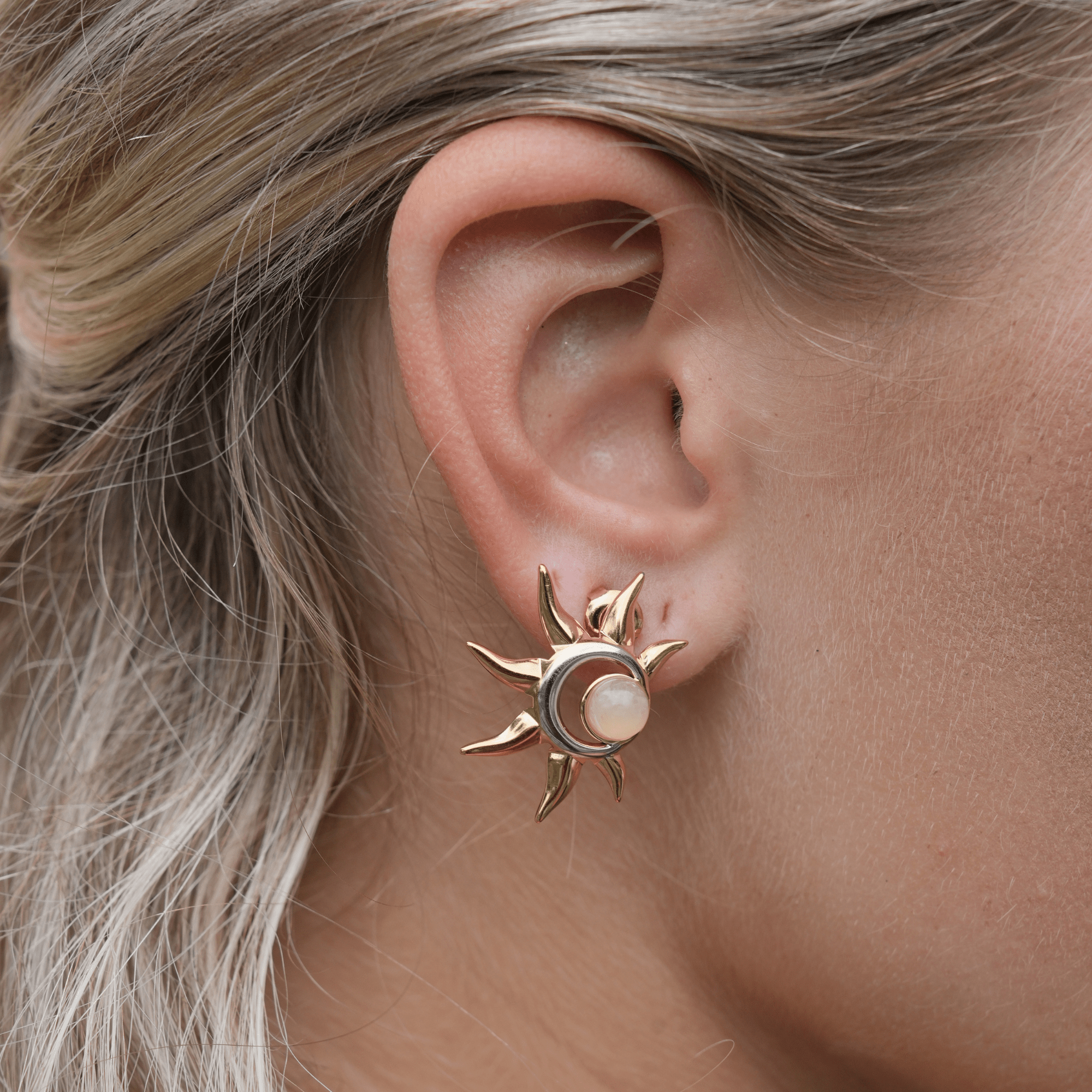 Boucles d'oreilles Scarlett Solstice en Or 18K & Argent Sterling