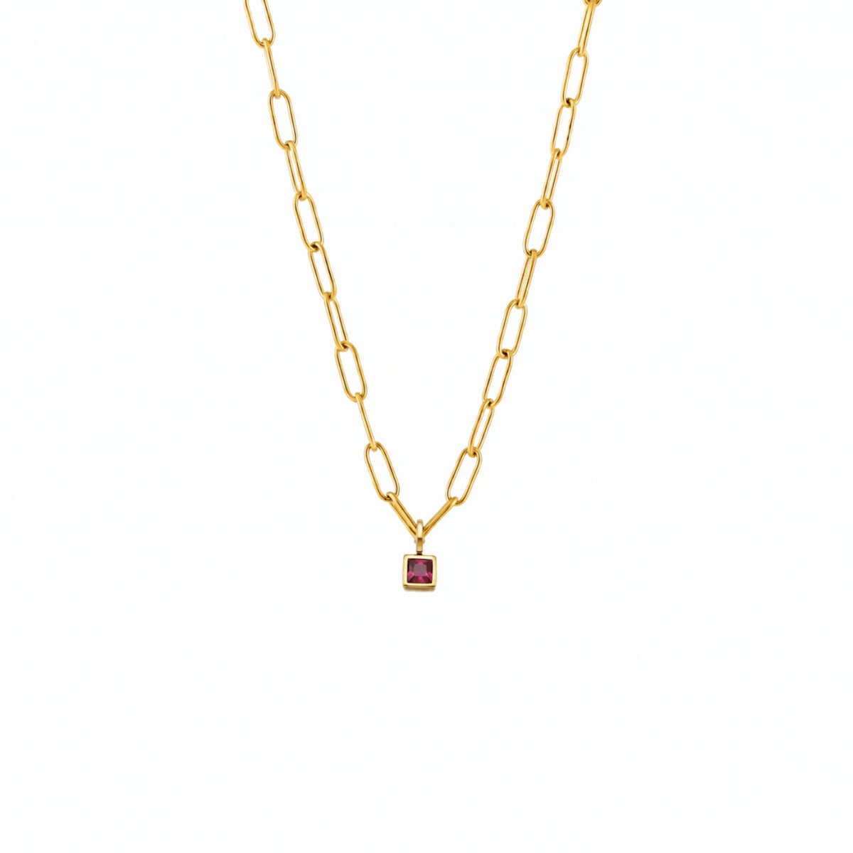 Collier en pierre de naissance en forme de trombone