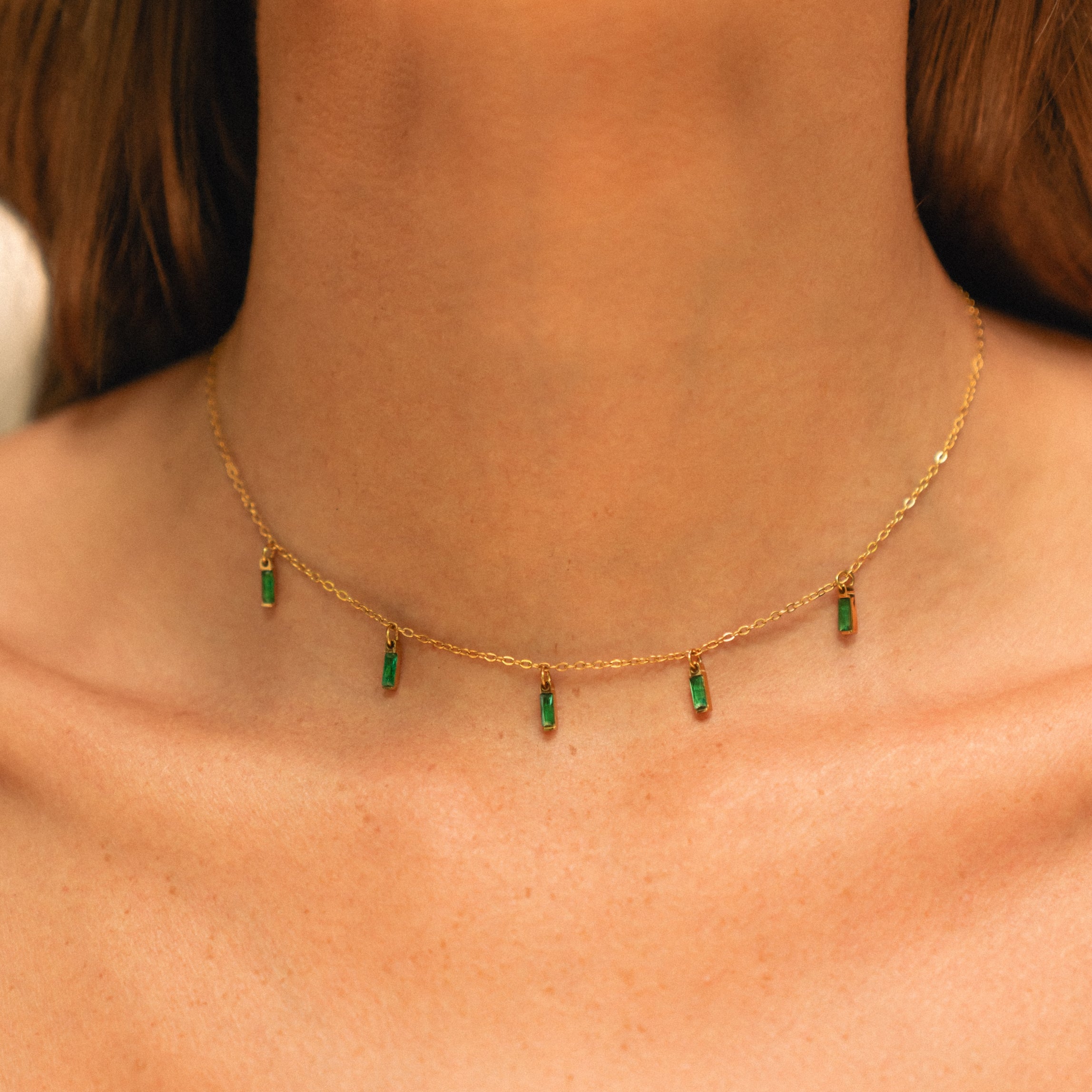 Choker Pluie d'Émeraudes