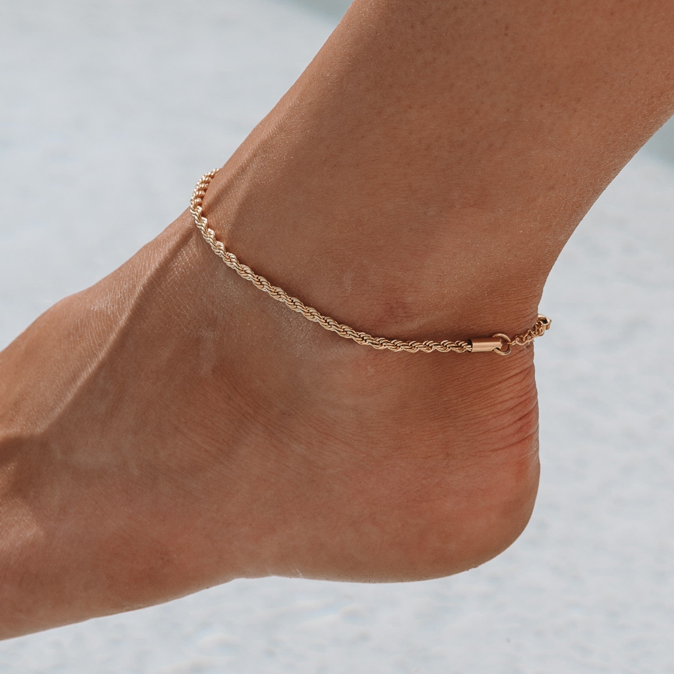 "Calvi" Bracelet de cheville en chaîne de corde