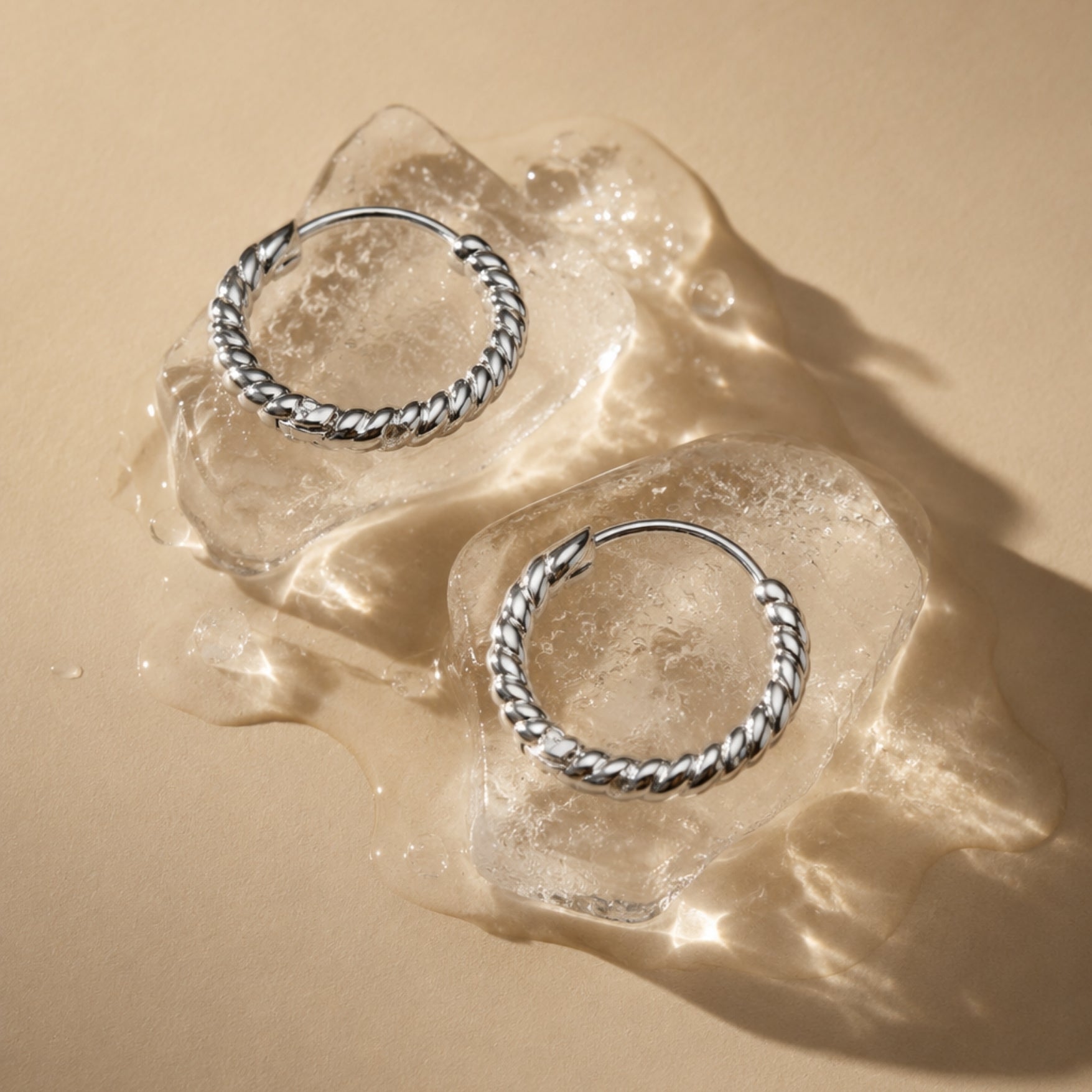 Boucles d'oreilles créoles torsadées