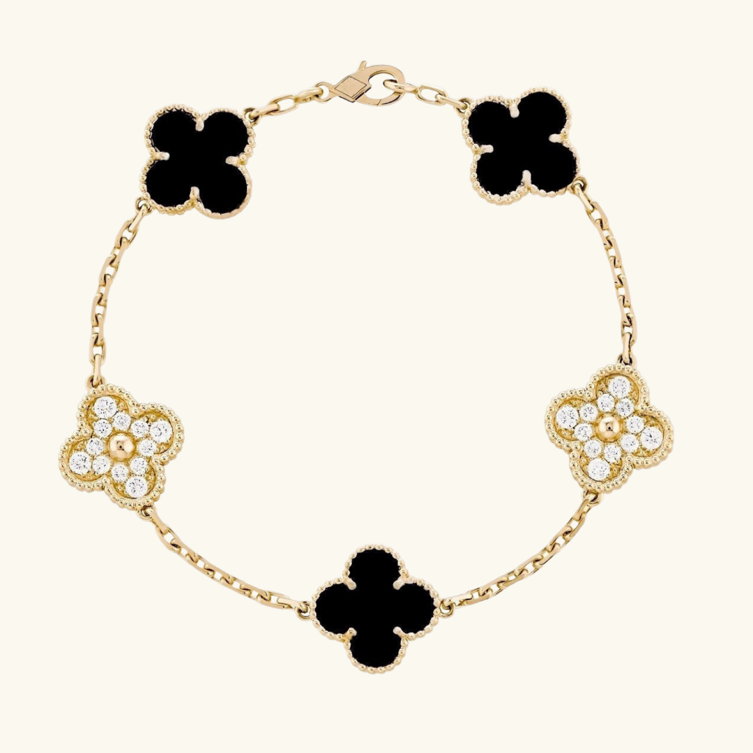 CLOVER | Montre-bracelet Prestige Noire Dorée