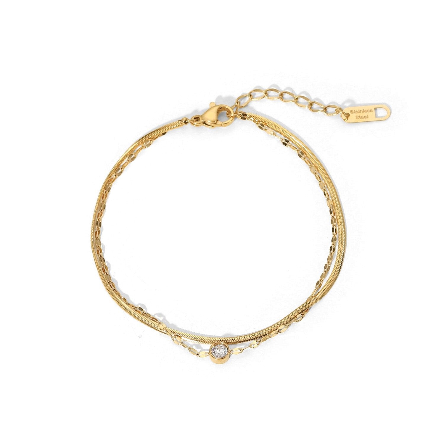 Bracelet à double chaîne Lorena en or 18K