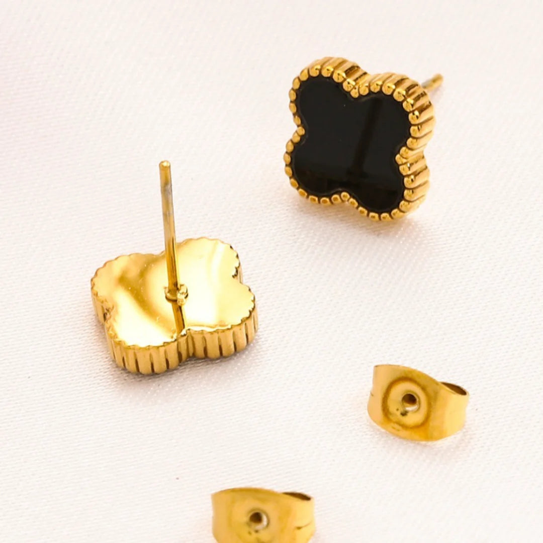 CLOVER | Boucles d'oreilles noires