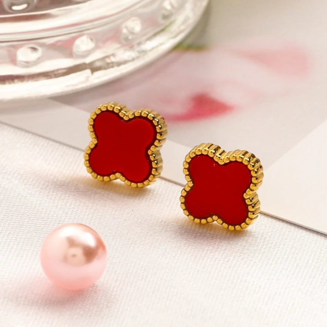 CLOVER | Boucles d'oreilles rouges
