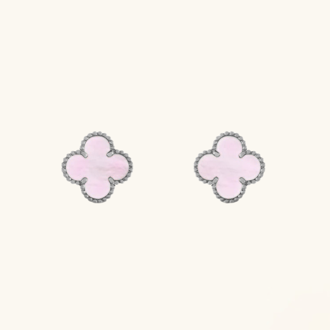 CLOVER | Boucles d'oreilles Rose/Argent