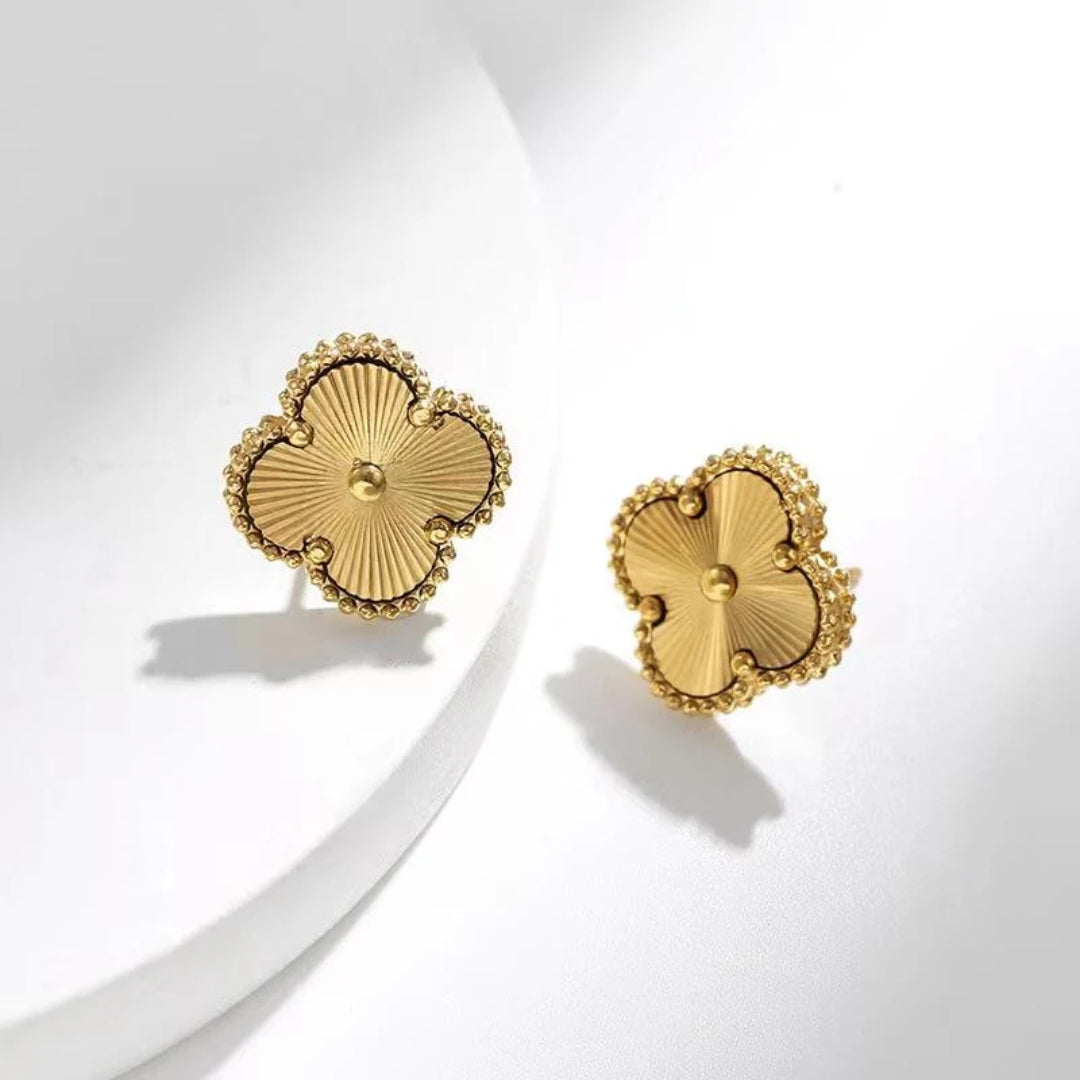 CLOVER | Boucles d'oreilles dorées