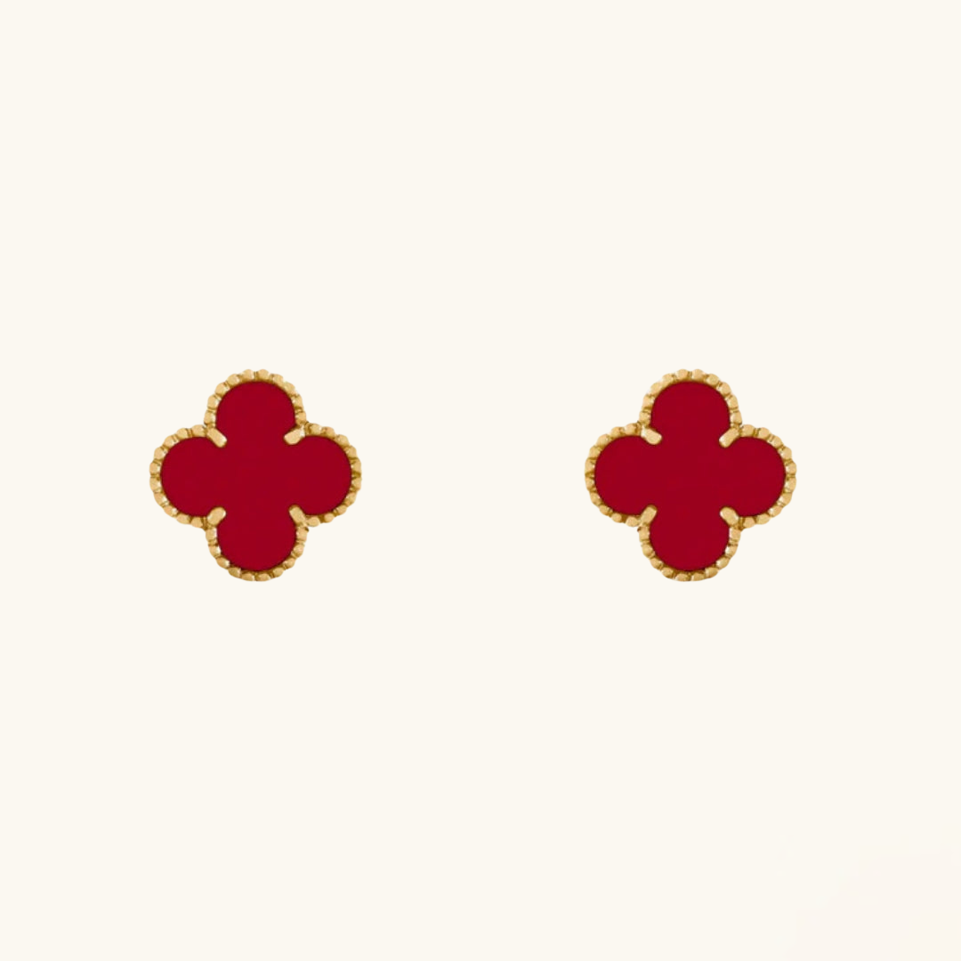 CLOVER | Boucles d'oreilles rouges