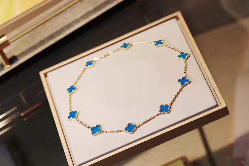 CLOVER | Collier 10 Motifs Bleu