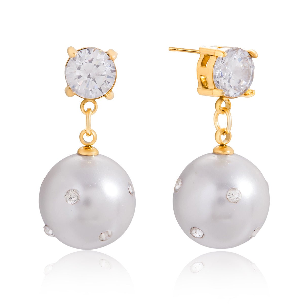 Boucles d'oreilles en perles de cristal Mirage | Or 18K