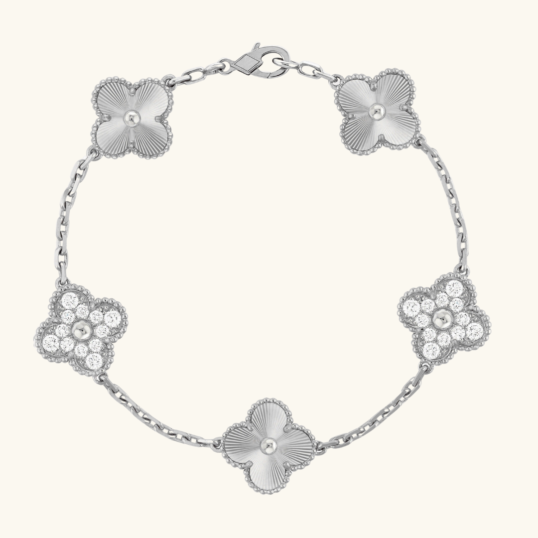 CLOVER | Montre-bracelet Prestige Guilloché Argentée